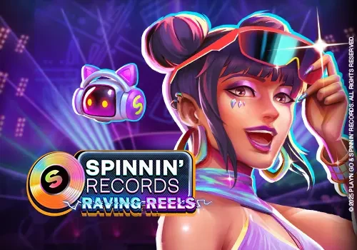 Energetic party themed game Raving Reels with colorful lights